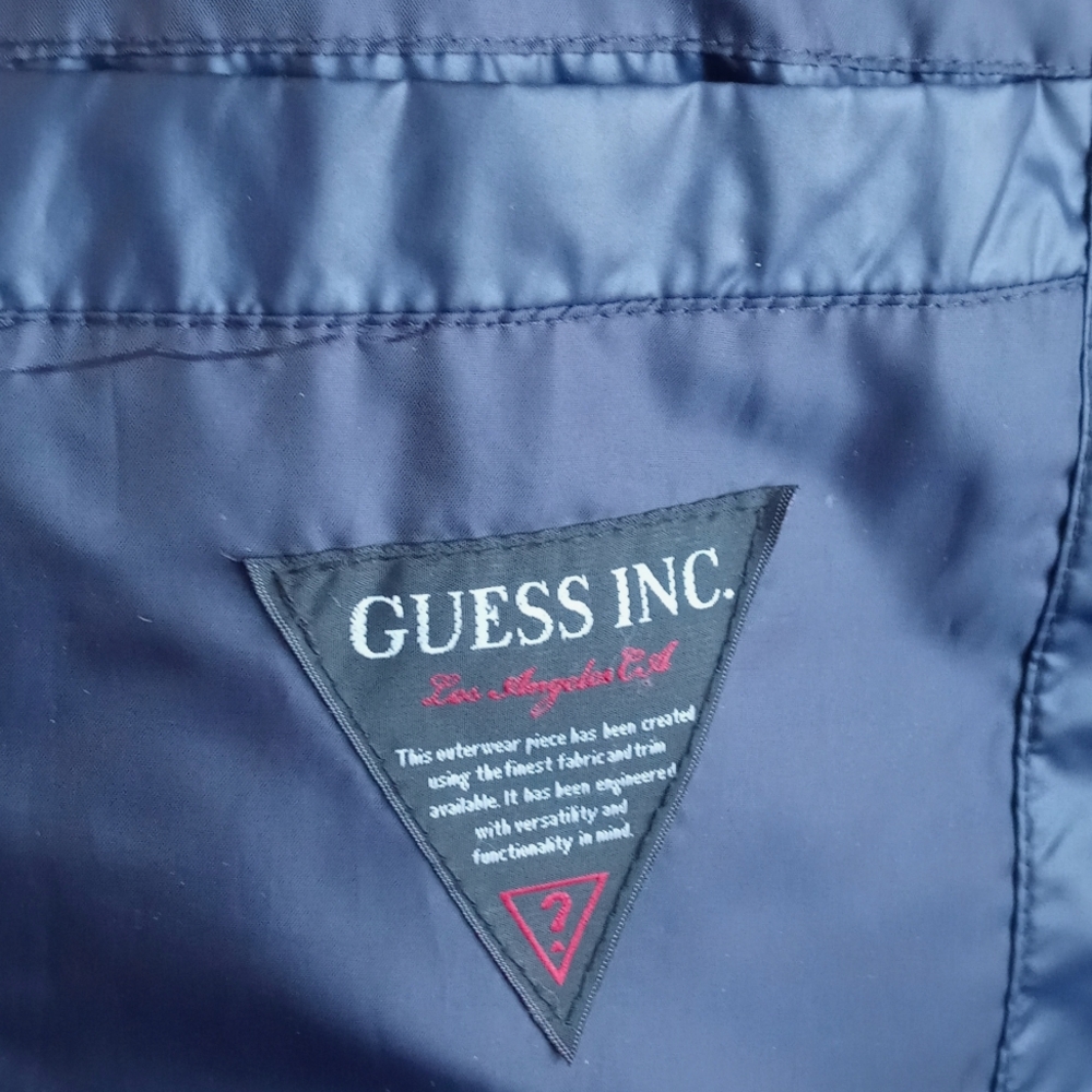 Guess Women’s Navy Blue Quilted Puffer Ski Snow Winter Long Sleeve Coat Small - Picture 11 of 16
